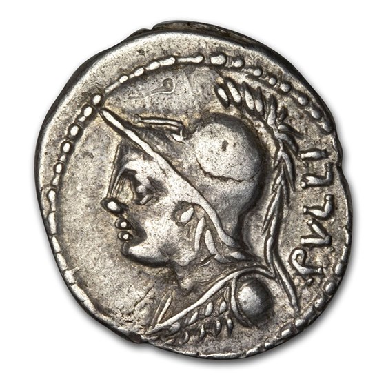 Roman Republic AR Denarius M.F. Rullus (c. 100 BC) VF Roman Republic AR Denarius M.F. Rullus (c. 100 BC) VF