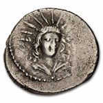 Roman Republic AR Denarius M. Longus (42 BC) VF (Cr-494/43a)