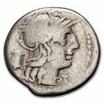 Roman Republic AR Denarius M. Marcius (134 BC) Fine (Cr-245/1)