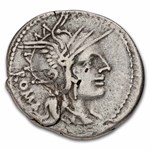 Roman Republic AR Denarius M. Tullius (120 BC) VF (Cr-280/1)