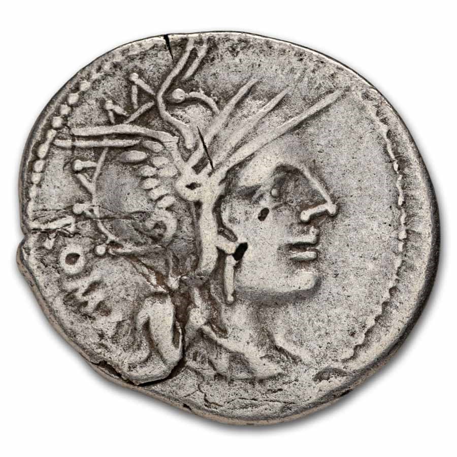 Roman Republic AR Denarius M. Tullius (120 BC) VF (Cr-280/1)
