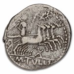Roman Republic AR Denarius M. Tullius (120 BC) VF (Cr-280/1)