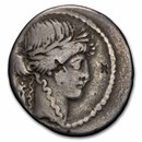 Roman Republic AR Denarius P. Clodius (42 BC) VF (Cr-494/23)