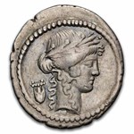 Roman Republic AR Denarius P. Clodius (c.42 BC) Ch VF S-492