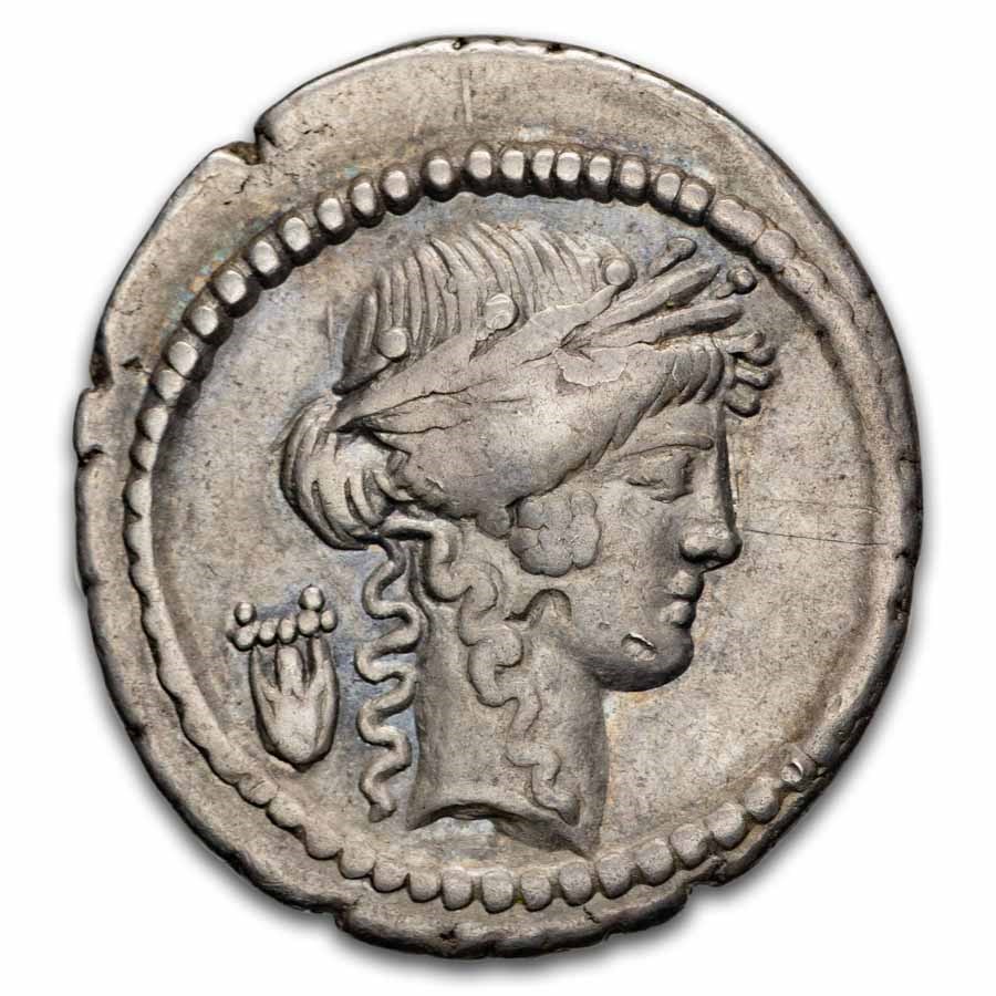 Roman Republic AR Denarius P. Clodius (c.42 BC) Ch VF S-492