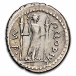 Roman Republic AR Denarius P. Clodius (c.42 BC) Ch VF S-492