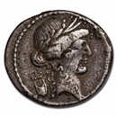 Roman Republic AR Denarius P. Clodius (c.42 BC) Ch XF (Cr-494/23)