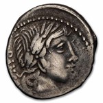 Roman Republic AR Denarius Pansa 90 BC VF (Cr 342/5b, Brockage)