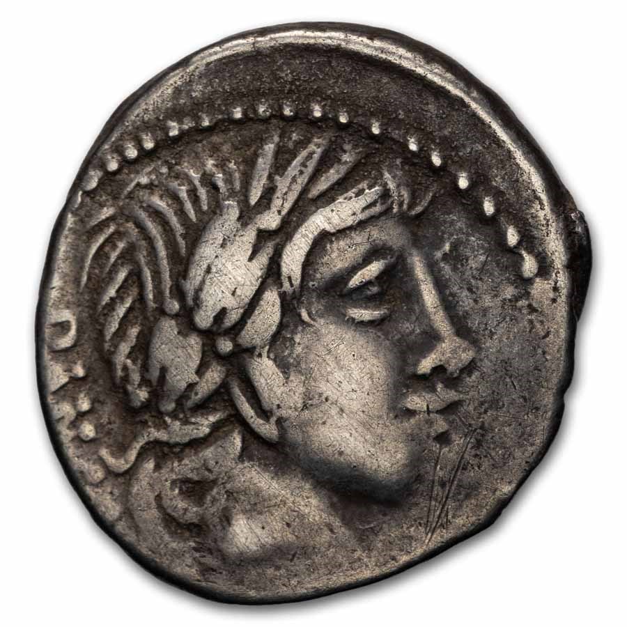 Roman Republic AR Denarius Pansa 90 BC VF (Cr 342/5b, Brockage)