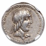 Roman Republic AR Denarius Piso Frugi (90 BC) VF NGC (Cr-340/1)