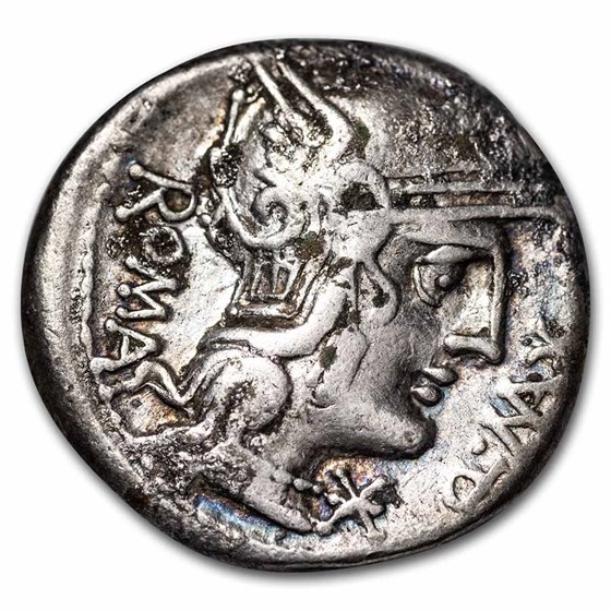 Roman Republic AR Denarius Q. Fabius Maximus (C.127 BC) VF Roman Republic AR Denarius Q. Fabius Maximus (C.127 BC) VF