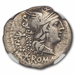 Roman Republic AR Denarius Servilius (136 BC) F NGC (Cr-239/1)