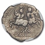 Roman Republic AR Denarius Servilius (136 BC) F NGC (Cr-239/1)