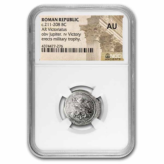 Roman Republic AR Victoriatus (c. 211-208 BC) AU NGC Roman Republic AR Victoriatus (c. 211-208 BC) AU NGC