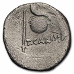 Roman Republic Denarius c. 46 BC T. Carisius Ch VF (Cr 464/3c)