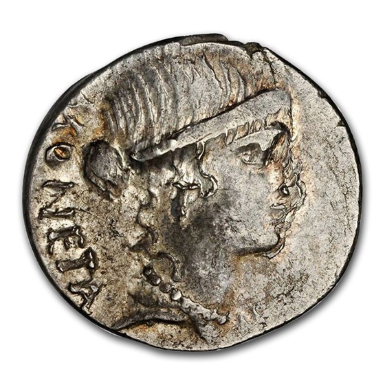 Roman Republic Denarius c. 46 BC T. Carisius MS NGC Roman Republic Denarius c. 46 BC T. Carisius MS NGC