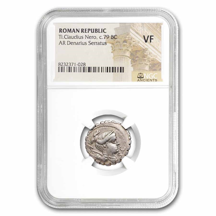 Buy 79 BC Roman Denarius Claudius Nero VF (Cr-383/1) | APMEX