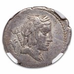 Roman Republic Denarius Julius Bursio 85 BC Ch F NGC (Cr-352/1)