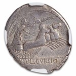 Roman Republic Denarius Julius Bursio 85 BC Ch F NGC (Cr-352/1)