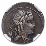 Roman Republic Denarius Julius Bursio 85 BC VF NGC (Cr-352/1)