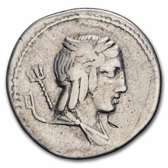 Roman Republic Denarius L. Julius Bursio (85 BC) Fine (Cr-352/1c)