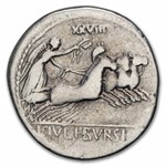 Roman Republic Denarius L. Julius Bursio (85 BC) Fine (Cr-352/1c)