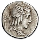 Roman Republic Denarius L. Julius Bursio 85 BC VF (Cr-352/1c)