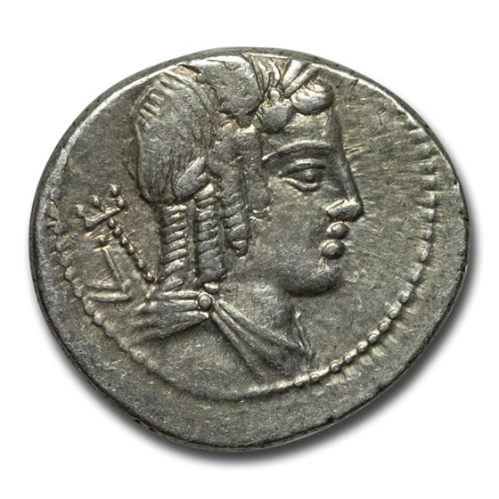 Roman Republic Denarius L. Julius Bursio 85 BC XF (Cr 352/1c) Roman Republic Denarius L. Julius Bursio 85 BC XF (Cr 352/1c)