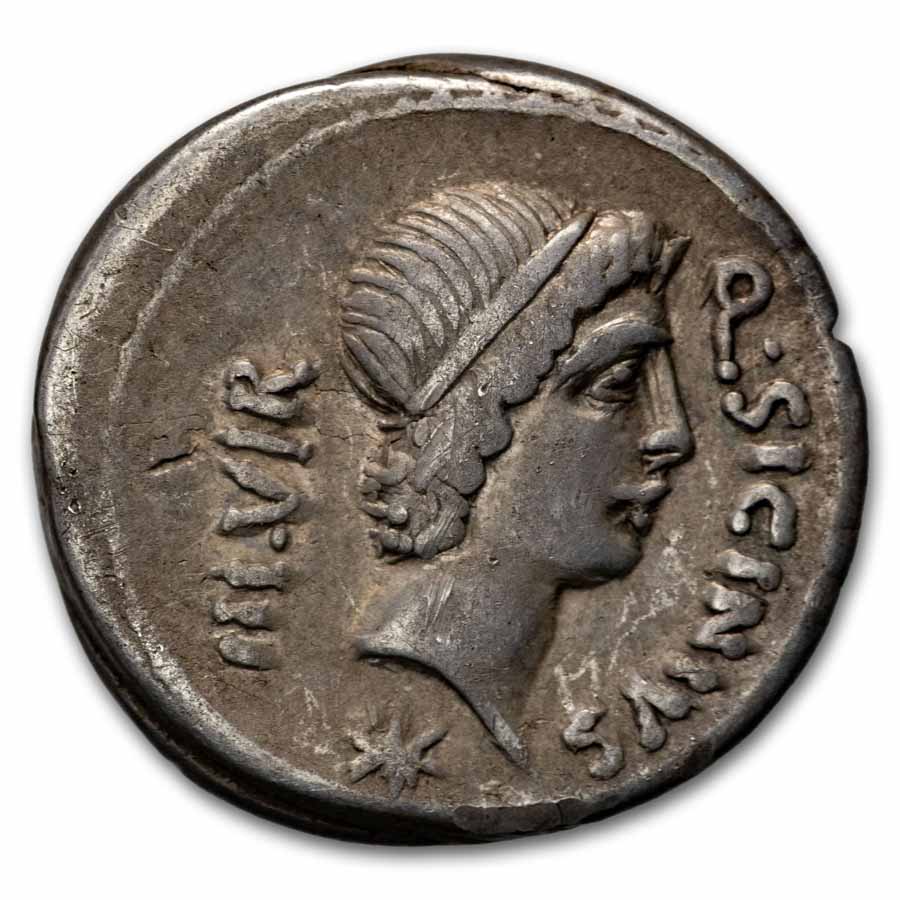 Roman Republic Denarius Sicinius/Coponius 49 BC, VF Cr-444/1a