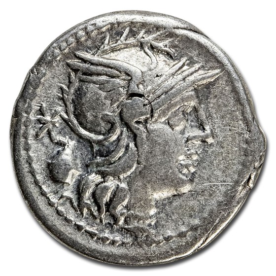 Roman Republic Silver AR Denarius C. Cassius (C.126 BC) Ch VF Roman Republic Silver AR Denarius C. Cassius (C.126 BC) Ch VF