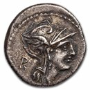 Roman Republic Silver AR Denarius D. Silanus (91 BC) XF Cr-337/3