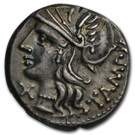 Roman Republic Silver AR Denarius M. Baebius (C.137 BC) CH XF Roman Republic Silver AR Denarius M. Baebius (C.137 BC) CH XF