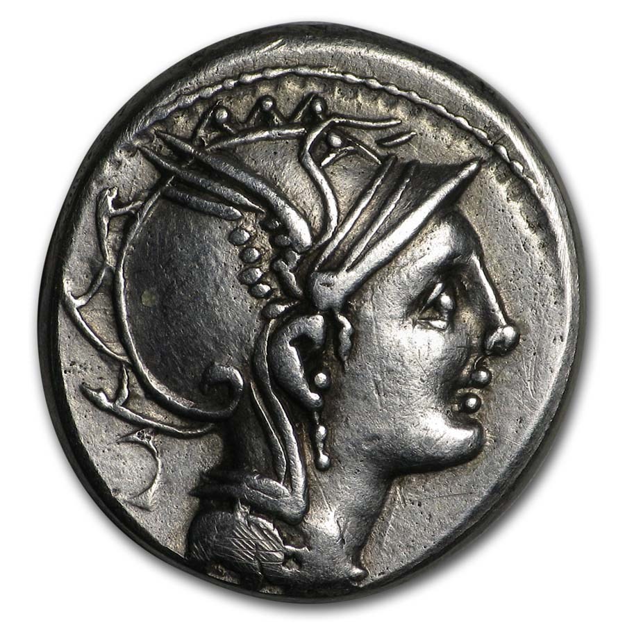 Roman Republic Silver Denarius (111-110 BC) VF (Cr-299/1a)