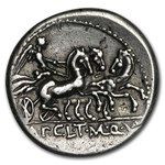 Roman Republic Silver Denarius (111-110 BC) VF (Cr-299/1a)