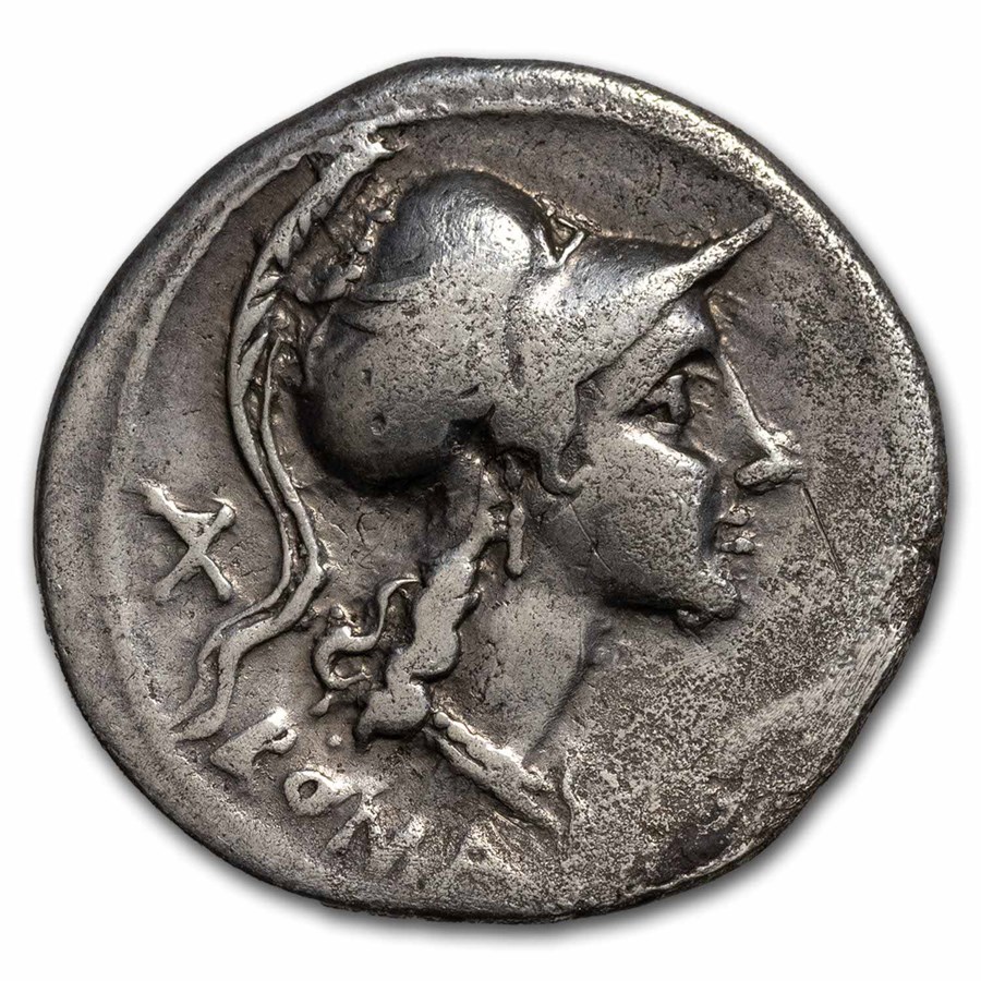 Roman Republic Silver Denarius (115-114 BC) VF (Crawford 287/1)