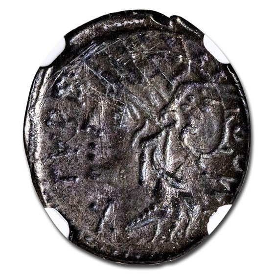 Roman Republic Silver Denarius (124 BC) Fine NGC Roman Republic Silver Denarius (124 BC) Fine NGC