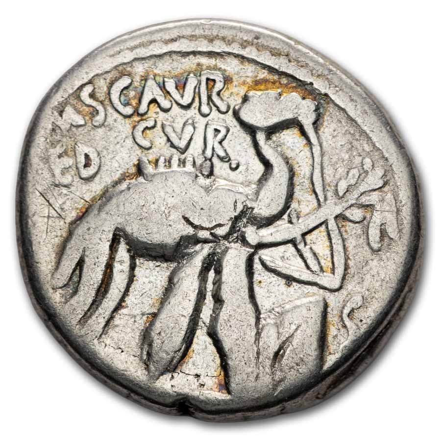 Roman Republic Silver Denarius 58 BC M. Scaurus P. Hypsaeus Ch F