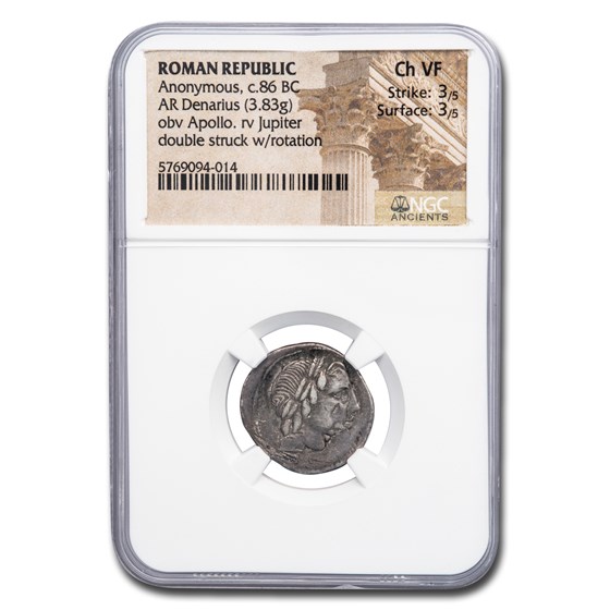 Roman Republic Silver Denarius (c.86 BC) Ch VF NGC Roman Republic Silver Denarius (c.86 BC) Ch VF NGC