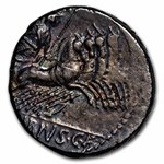 Roman Republic Silver Denarius C. Vibius Pansa (90 BC) Ch VF
