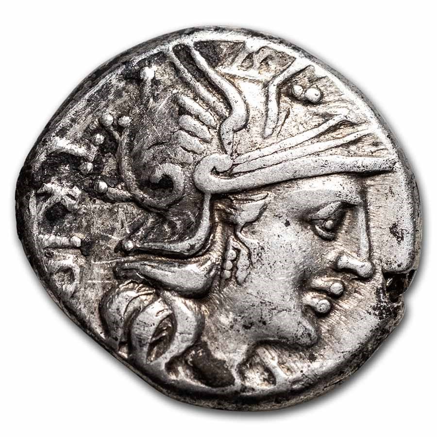 Roman Republic Silver Denarius Cn. Lucretius 136 BC XF (Cr-237/1)