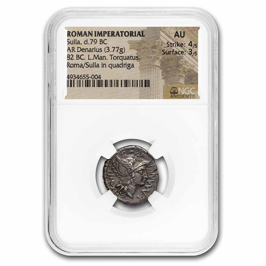 Buy Roman Republic Silver Denarius Sulla (79 BC) AU NGC (Cr-367) | APMEX