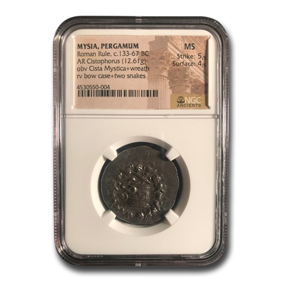 Roman Rule Mysia Pergamon AR Cistophorus (133-67 BC) MS NGC Roman Rule Mysia Pergamon AR Cistophorus (133-67 BC) MS NGC