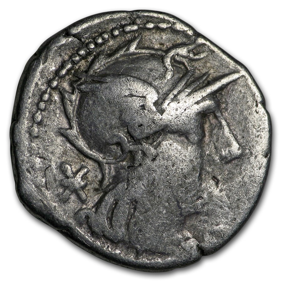 Buy Roman Silver Denarius C. f. Augurinus (134 BC) VG APMEX