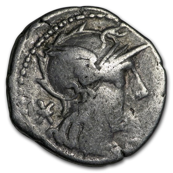 Roman Silver Denarius C. f. Augurinus (134 BC) VG Roman Silver Denarius C. f. Augurinus (134 BC) VG