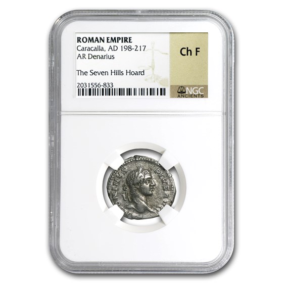 Roman Silver Denarius Caracalla (198-217 AD) Ch Fine NGC Roman Silver Denarius Caracalla (198-217 AD) Ch Fine NGC
