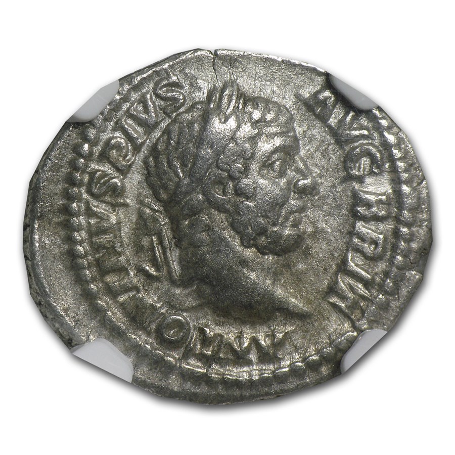 Roman Silver Denarius Caracalla 198-217 AD VF NGC (Random Coin)