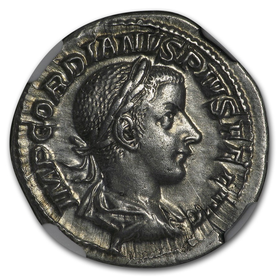 Roman Silver Denarius Emp. Gordian III (238-244 AD) AU NGC