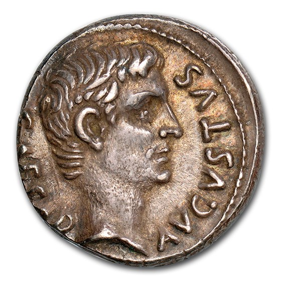 Roman Silver Denarius Emperor Augustus (27 BC-14 AD) Ch XF* NGC Roman Silver Denarius Emperor Augustus (27 BC-14 AD) Ch XF* NGC