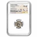 Roman Silver Denarius Emperor Caracalla (198-217 AD) Ch-VF NGC