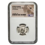 Roman Silver Denarius Emperor Caracalla (198-217 AD) XF NGC